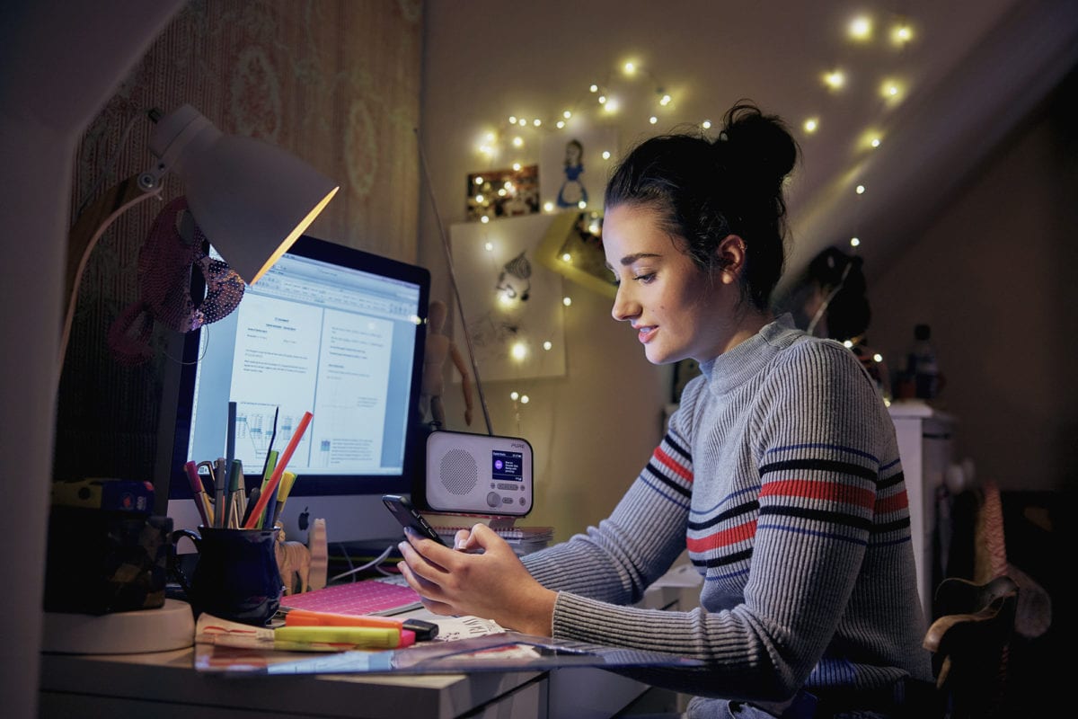 Young Female Studying Radio